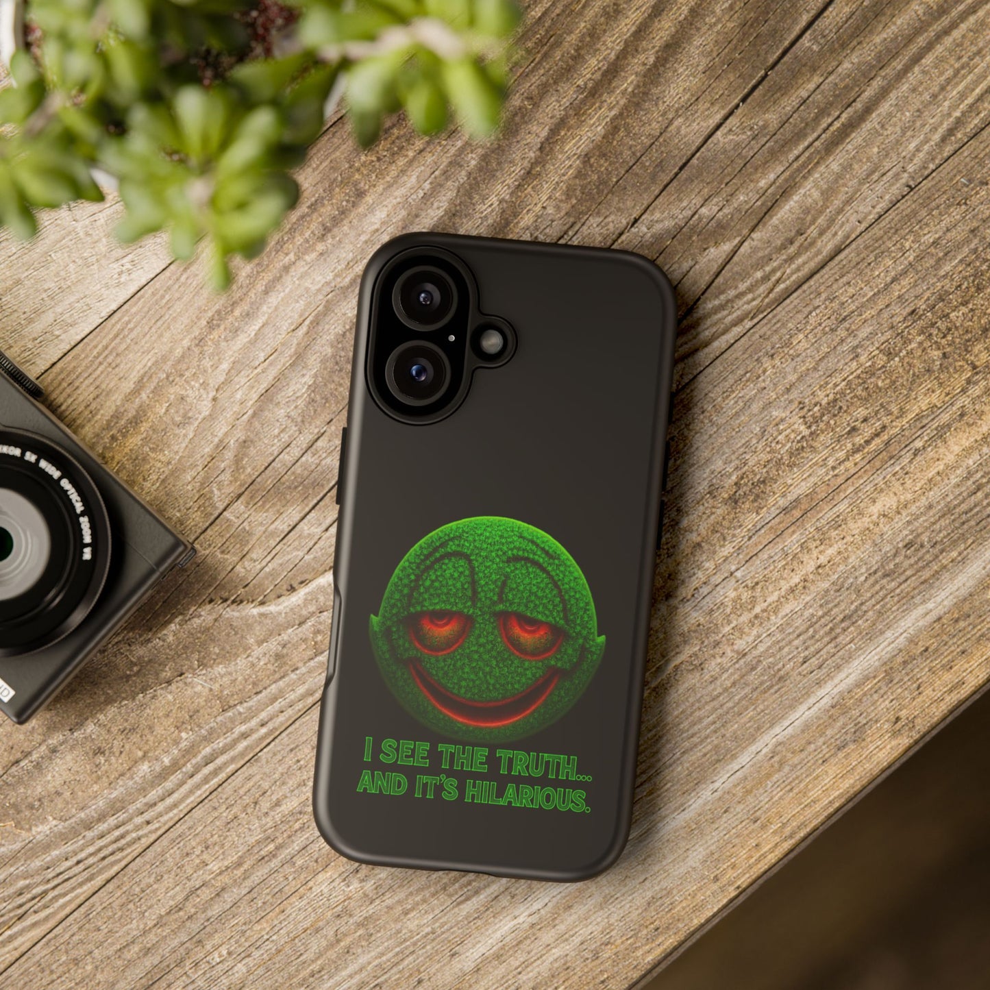 Phone Case — Green Smiley 'I See The Truth... And It's Hilarious' Protective Cover
