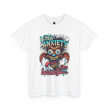 I Chew Anxiety Like Bubblegum T-Shirt | Retro Monster Illustration