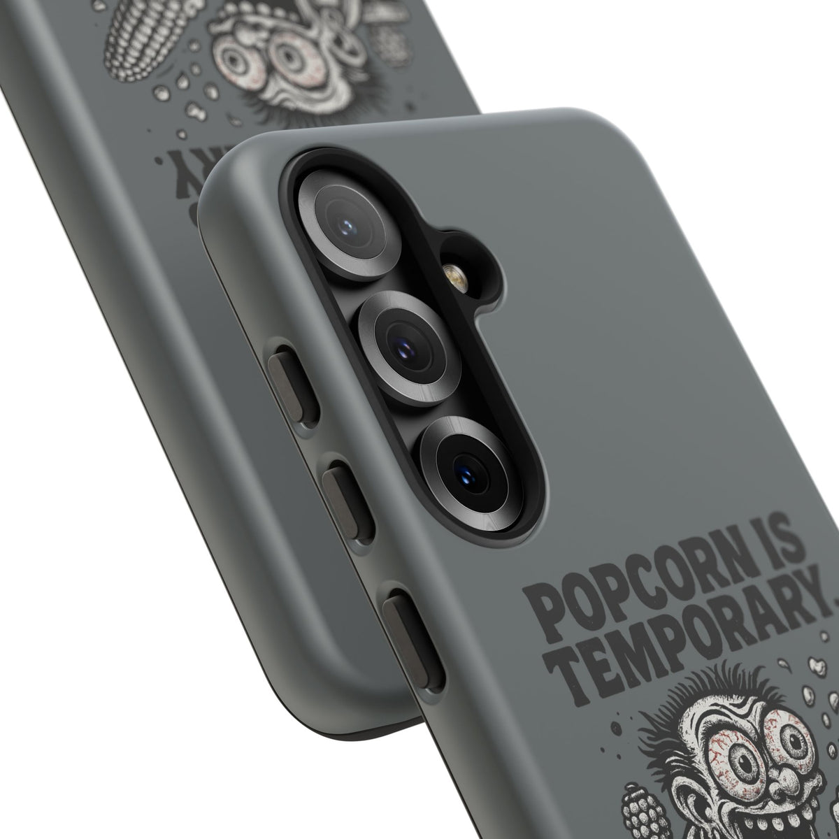 Phone Case — "Popcorn Is Temporary, Corn Is Eternal" Retro Zombie Corn Design