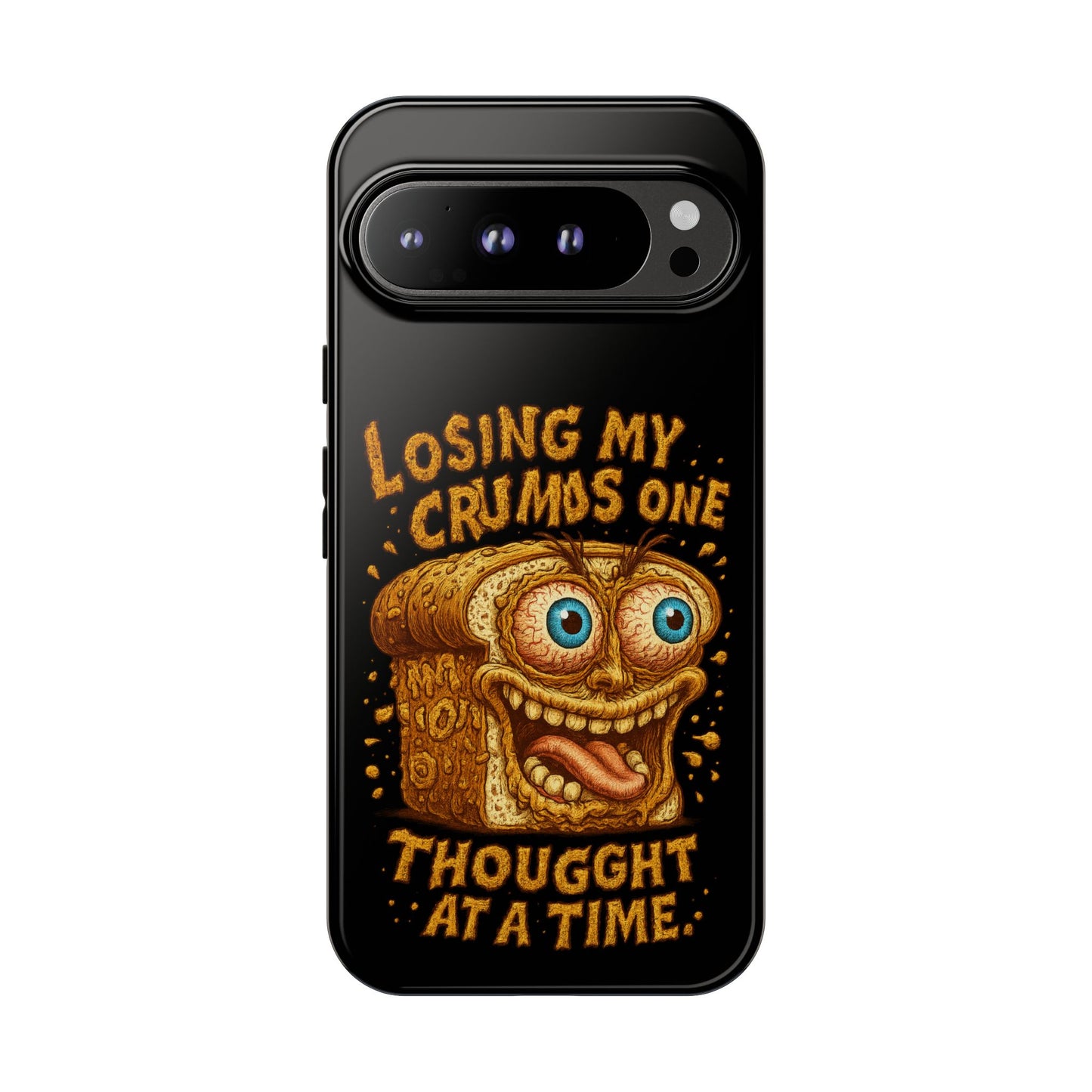 Phone Case — "Losing My Crumbs One Thought at a Time" Funny Retro Bread Illustration