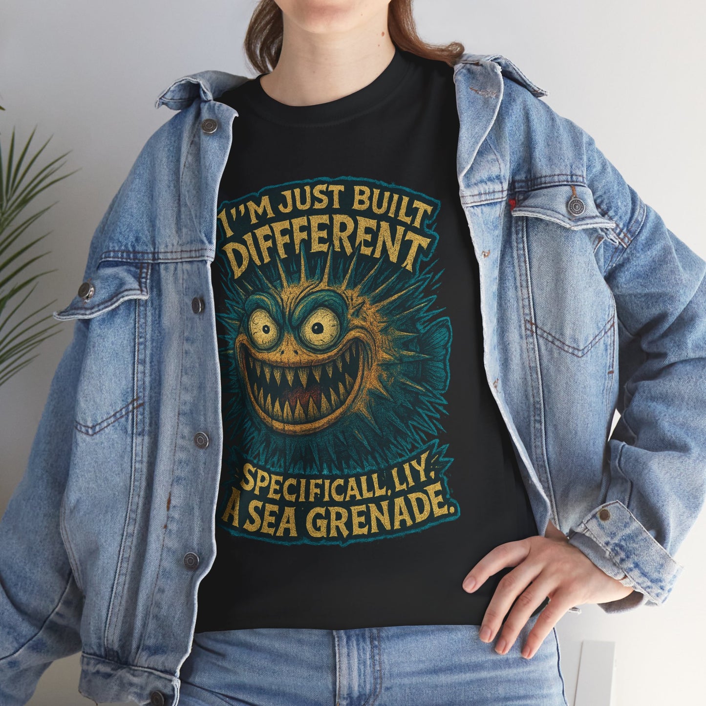 I'm Just Built Different Sea Grenade Tee | Pufferfish Illustration