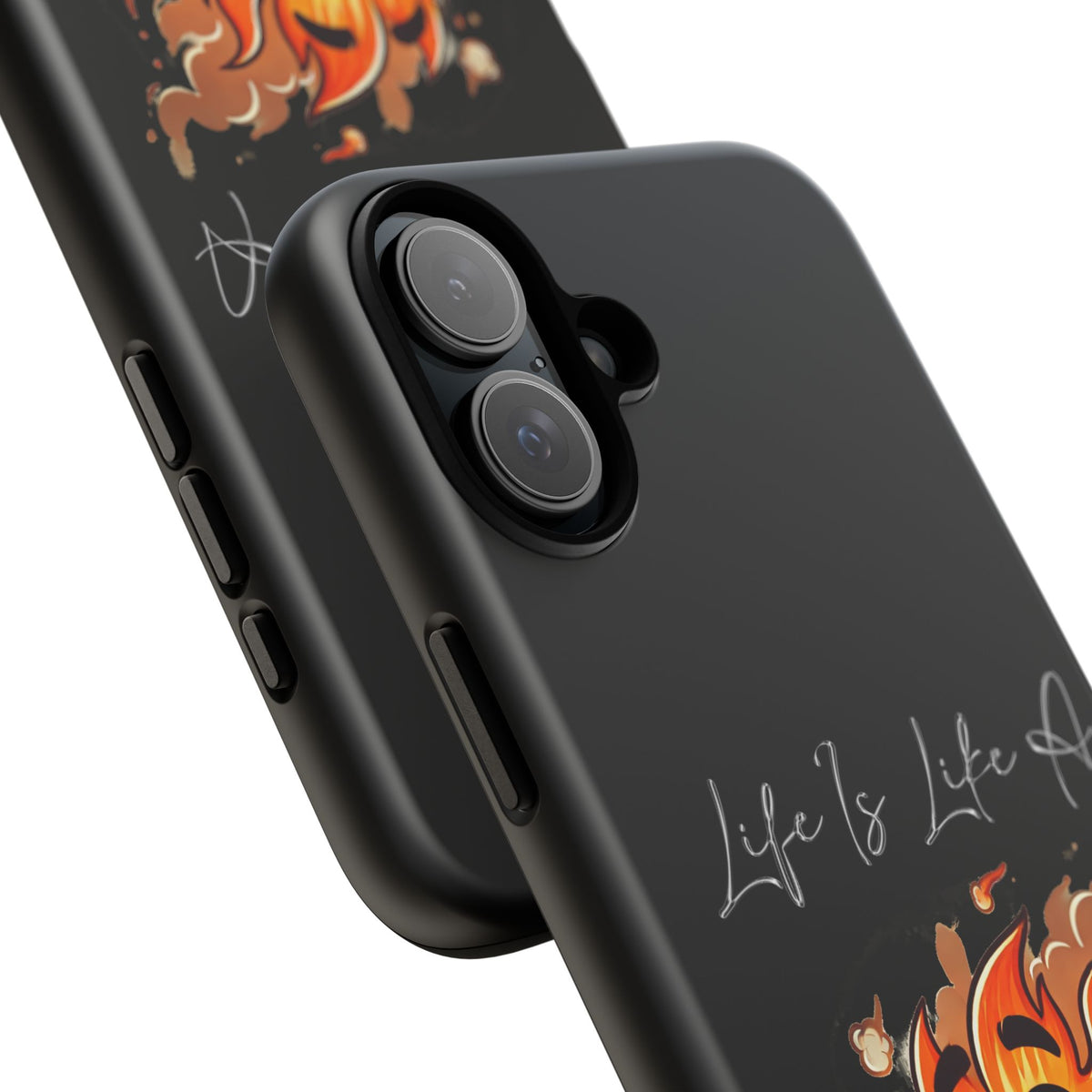 Cute Flaming Dumpster Phone Case — "Life Is Lit" Funny Burnout Phone Cover