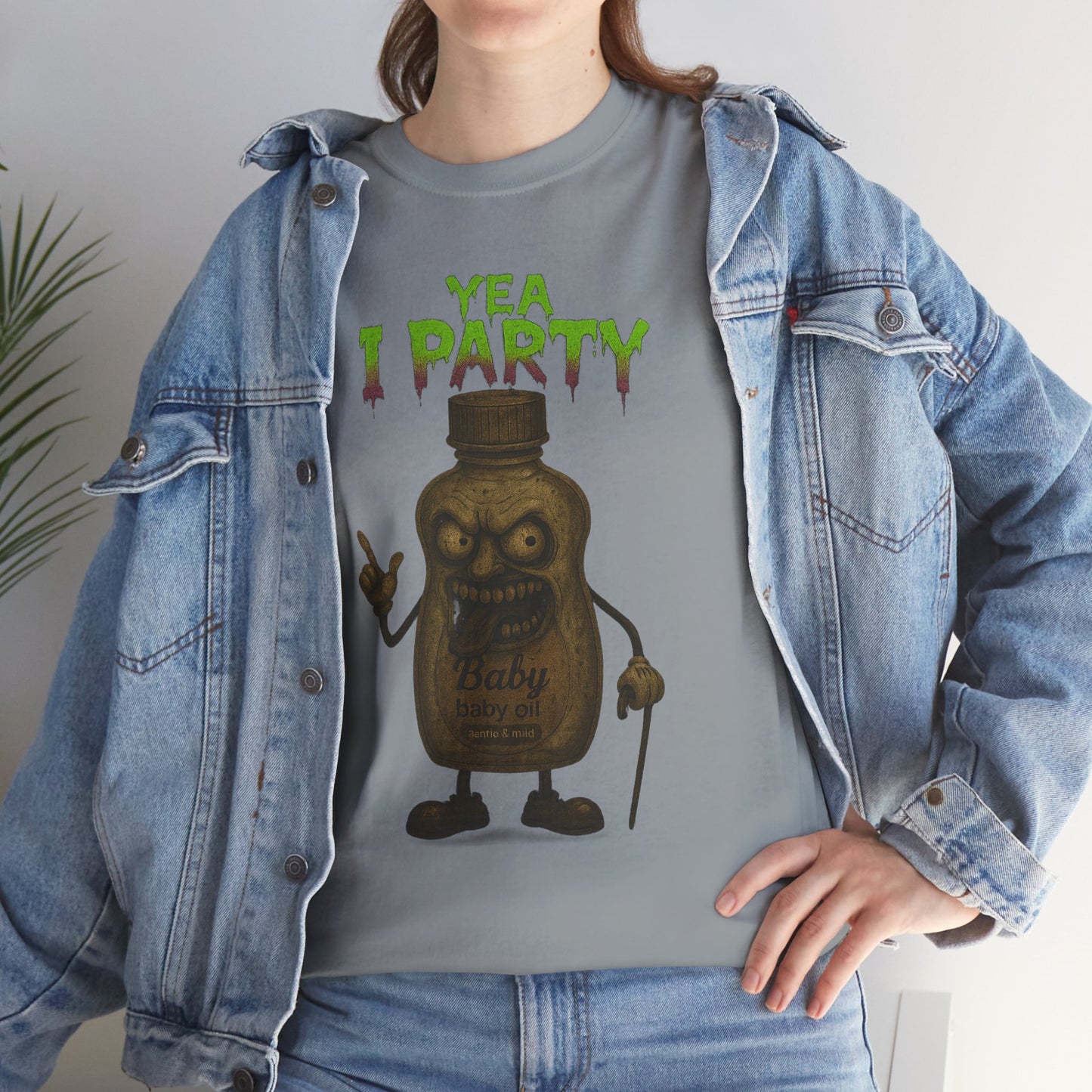 Yea I Party – Deranged Baby Oil Horror Cartoon T-Shirt