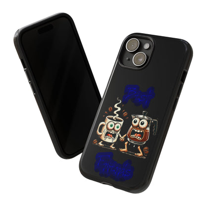Coffee & Tea Fight Phone Case — Funny Kawaii Beverage Cartoon Tough Cases