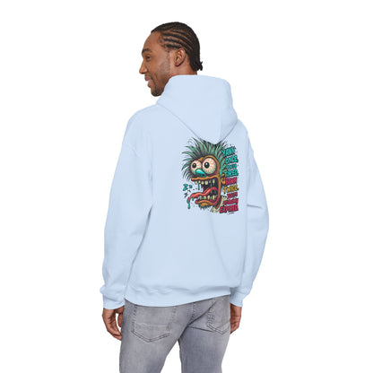 Skater Monster Graphic Hoodie — “Yawn Once, Yawn Twice, Never Appear” Retro Skate Pullover