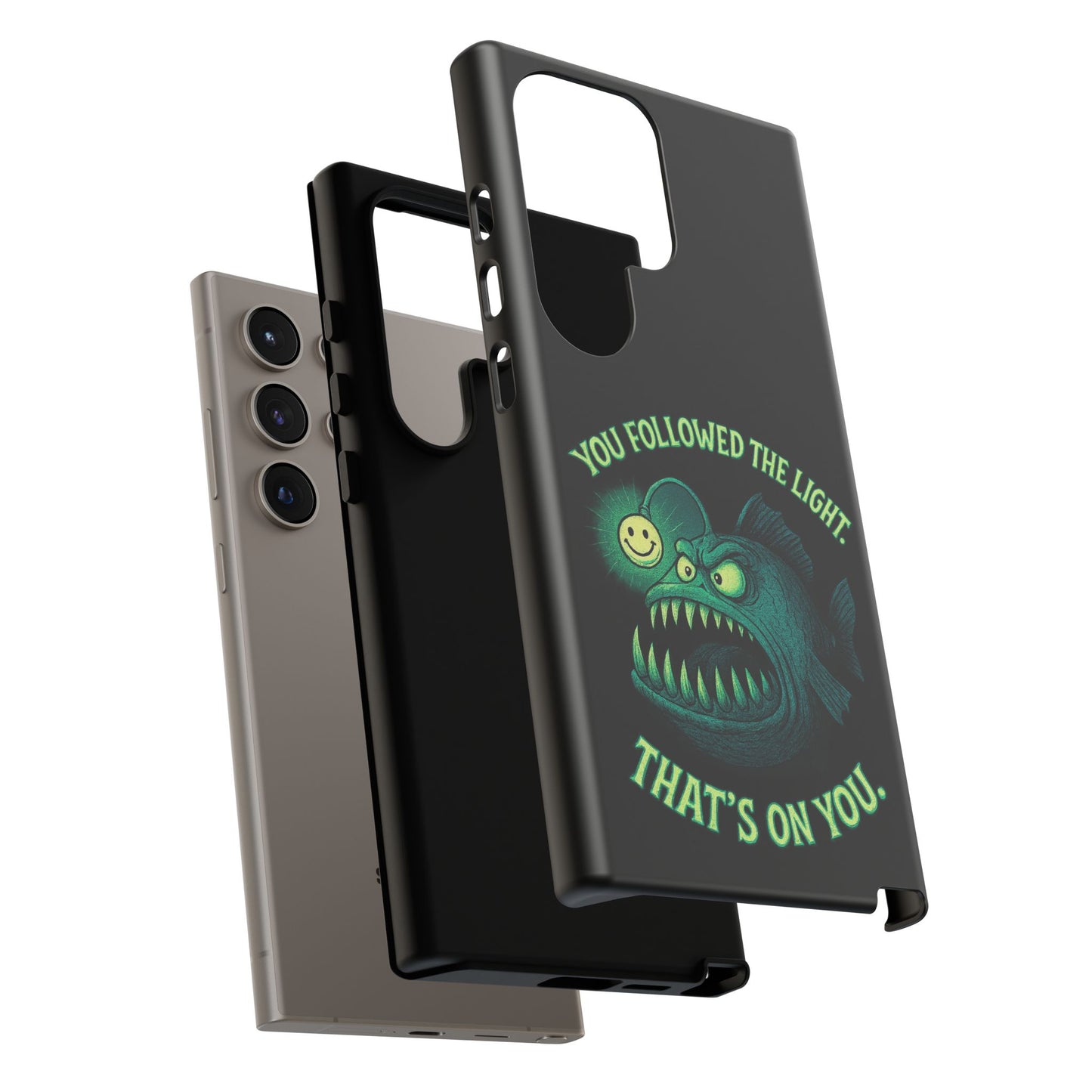 Anglerfish Phone Case – “You Followed The Light, That’s On You” Glow Horror Protective Case