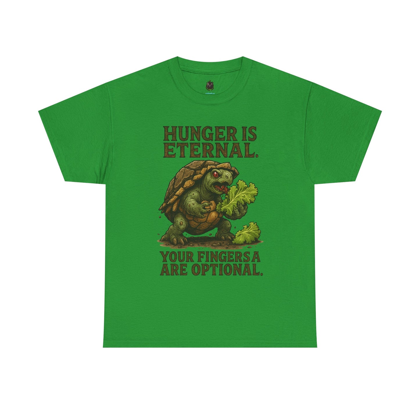 Hunger Is Eternal turtle eating fingers T-Shirt | Horror humor