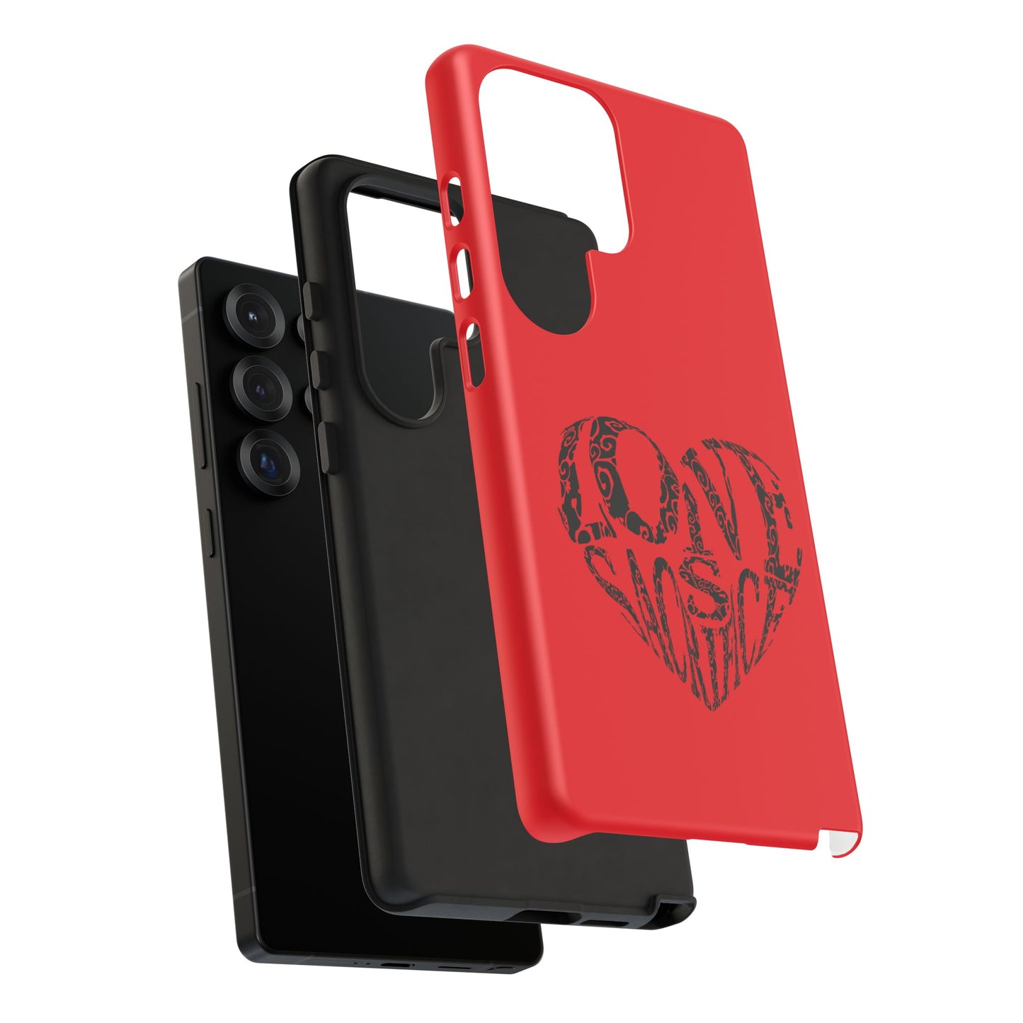 Red 'Love Justice' Heart Phone Case — Protective iPhone Cover, Valentine’s Gift