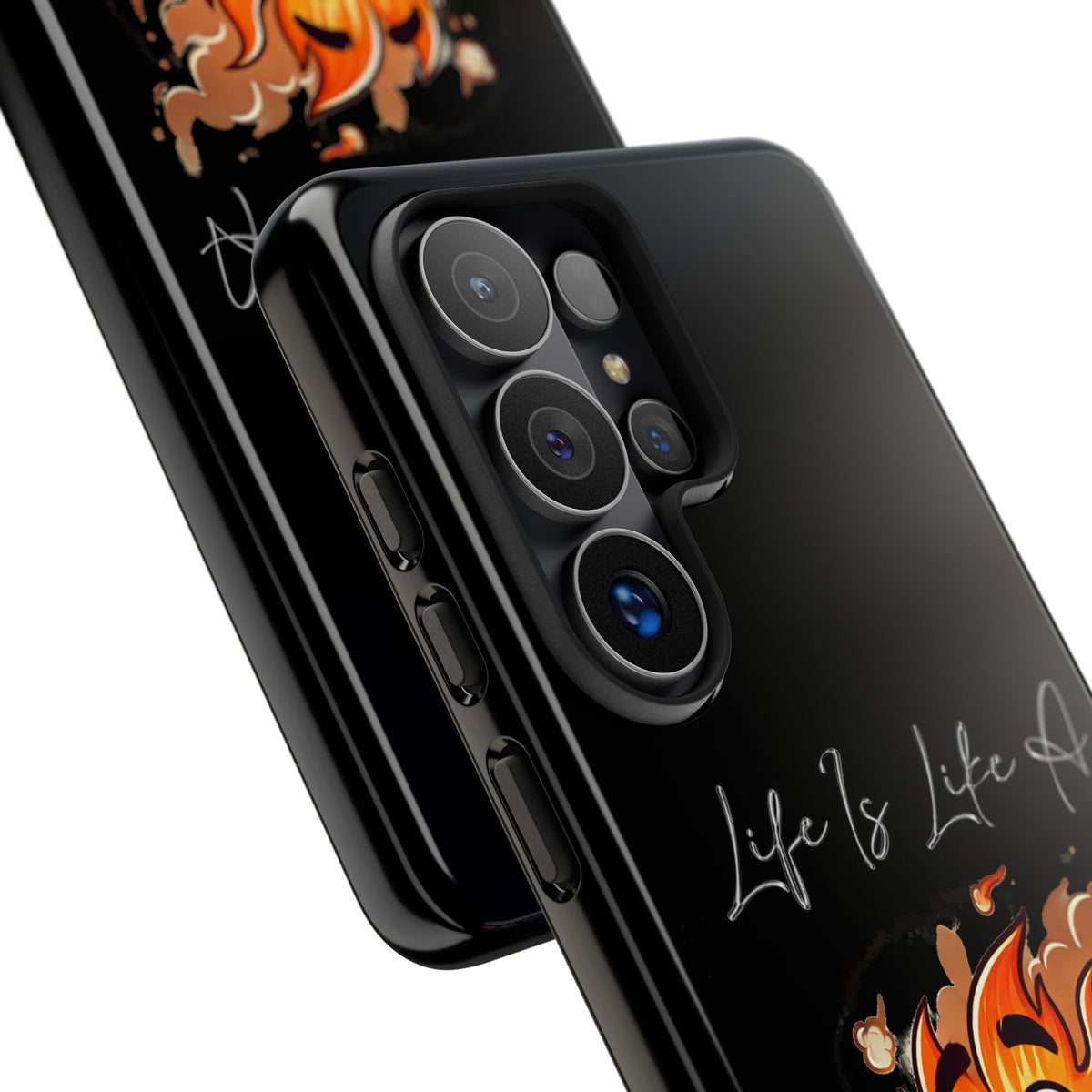 Cute Flaming Dumpster Phone Case — "Life Is Lit" Funny Burnout Phone Cover
