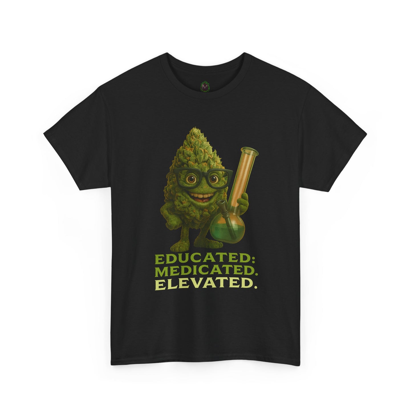 Educated. Medicated. Elevated. – Nerd Nug with Bong Tee