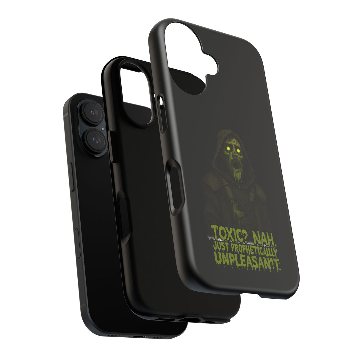 Phone Case — 'Toxic? Nah, Just Prophetically Unpleasant' Neon Grim Reaper Protective Cover
