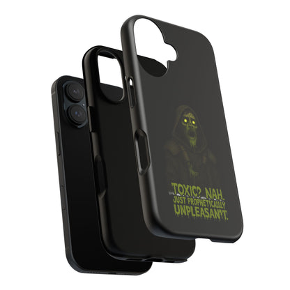 Phone Case — 'Toxic? Nah, Just Prophetically Unpleasant' Neon Grim Reaper Protective Cover