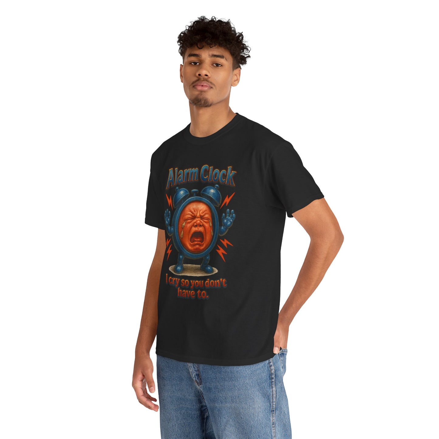 Alarm Clock Crying Baby Tee | Retro Cartoon Alarm Graphic