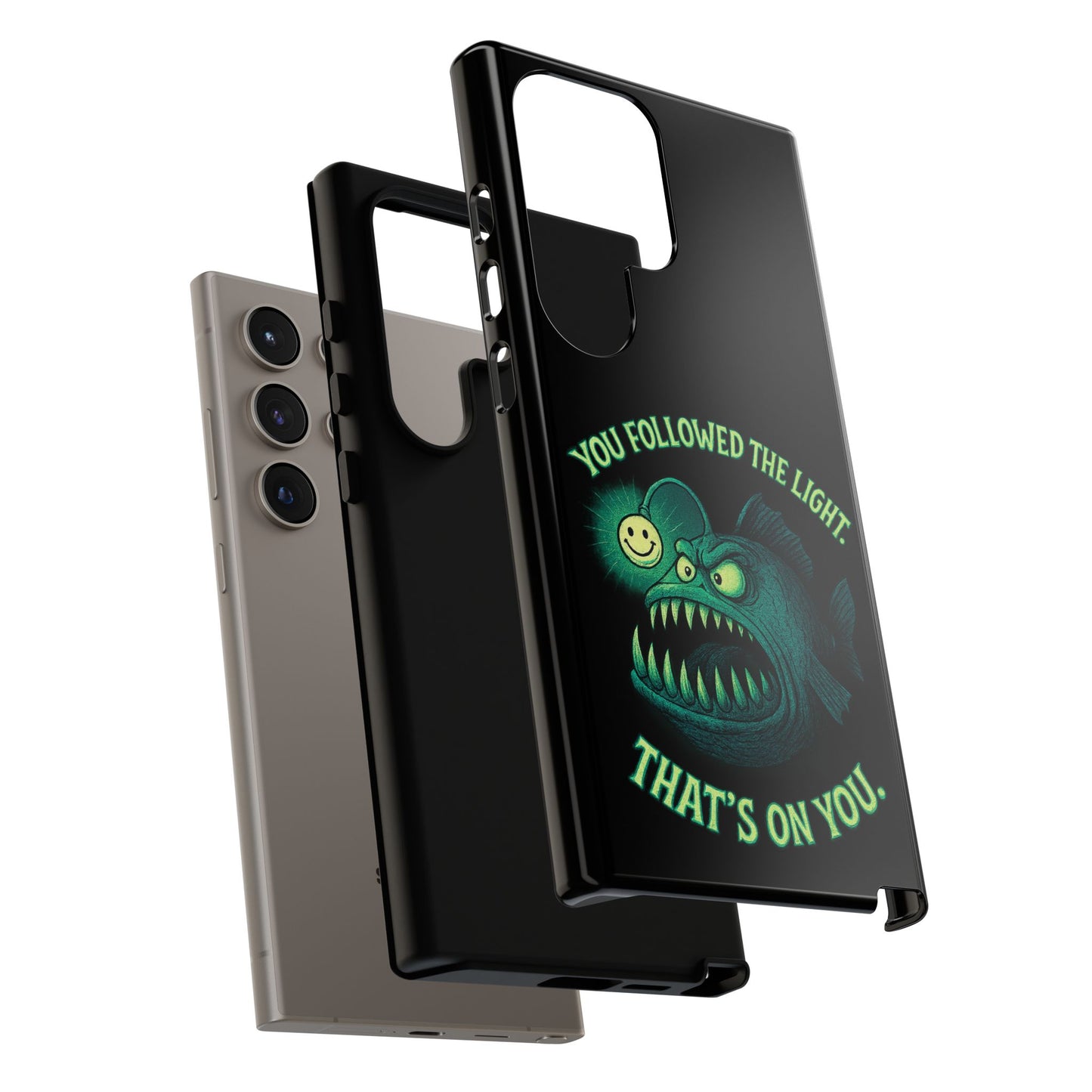 Anglerfish Phone Case – “You Followed The Light, That’s On You” Glow Horror Protective Case