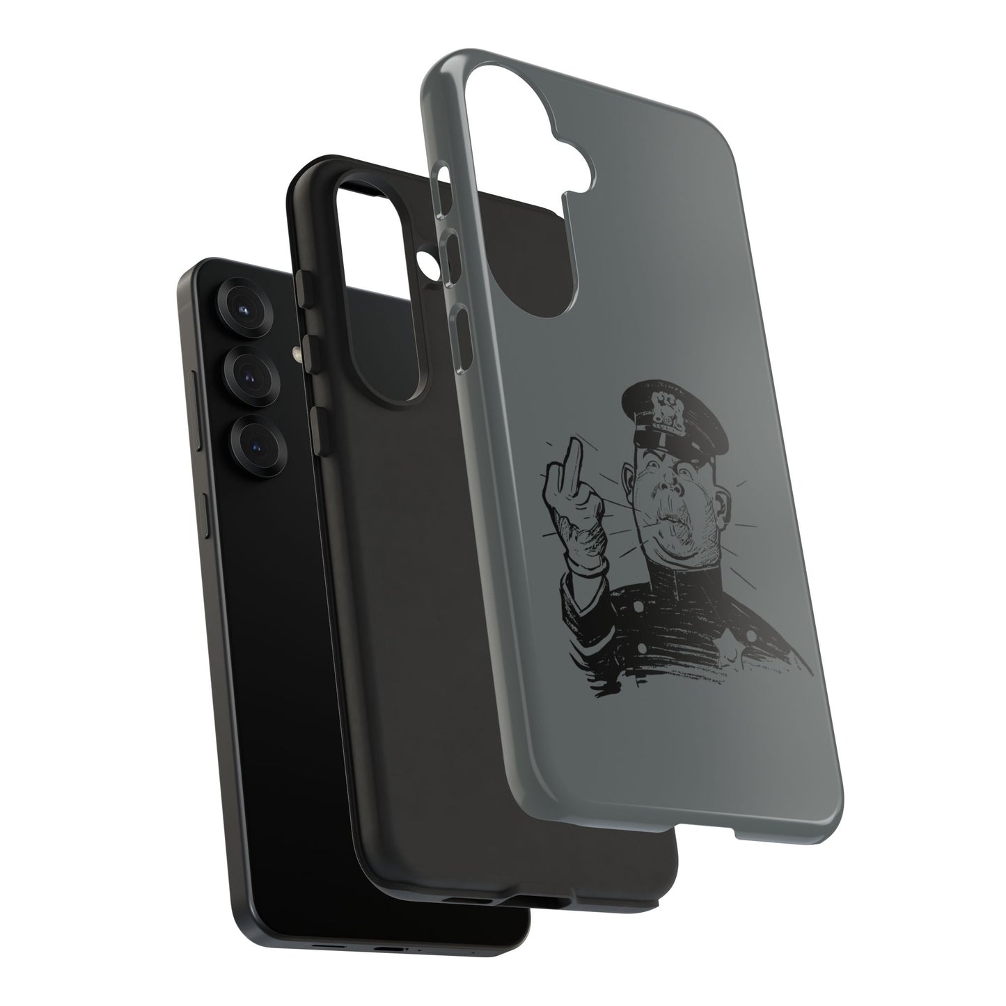 Vintage Cop Middle Finger Phone Case — Edgy Retro iPhone Protective Cover