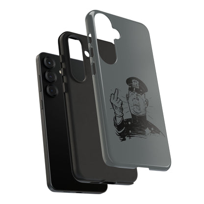 Vintage Cop Middle Finger Phone Case — Edgy Retro iPhone Protective Cover