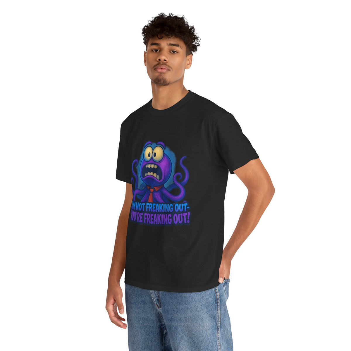 Panicked Octopus I'm Not Freaking Out Tee | Funny Creature Shirt