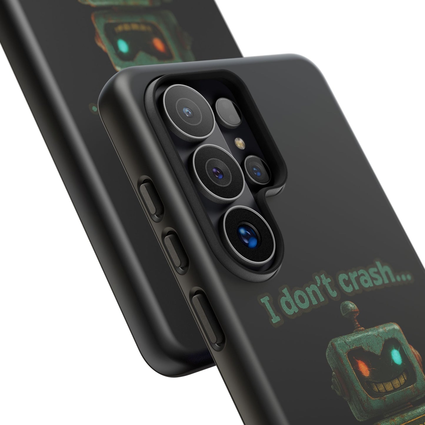 Phone Case — "I Don't Crash... I Recalibrate" Retro Robot Protective Cover