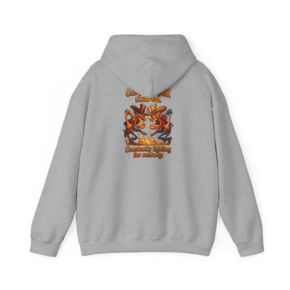 Vintage Crest Hoodie — Community Vibes Graphic Hooded Sweatshirt