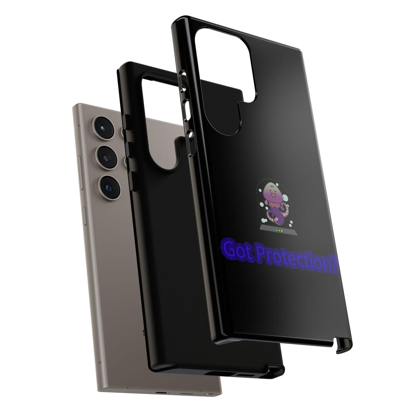 Phone Case — 'Got Protection?' Cute Purple Alien Anti-Shock Protective Cover