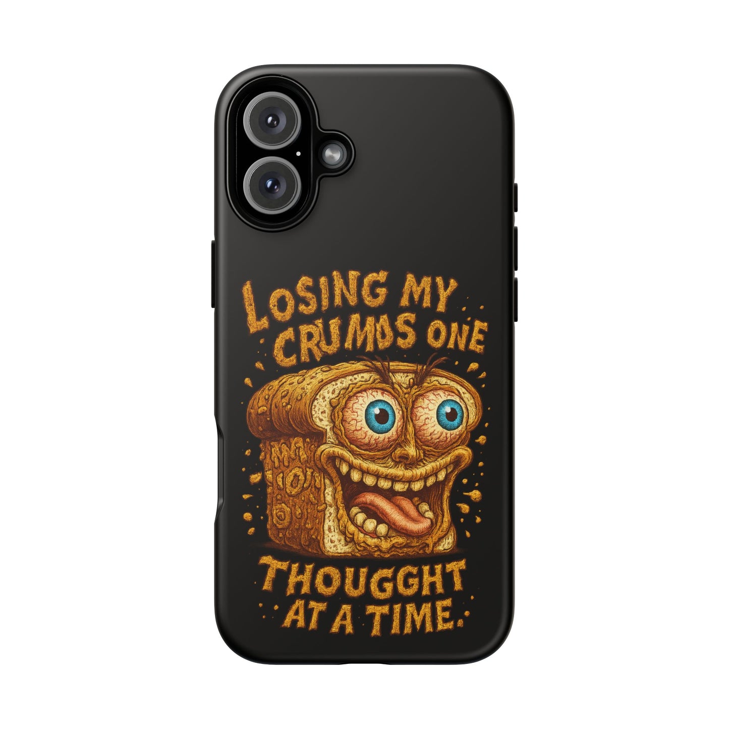 Phone Case — "Losing My Crumbs One Thought at a Time" Funny Retro Bread Illustration