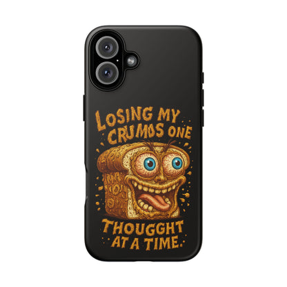 Phone Case — "Losing My Crumbs One Thought at a Time" Funny Retro Bread Illustration