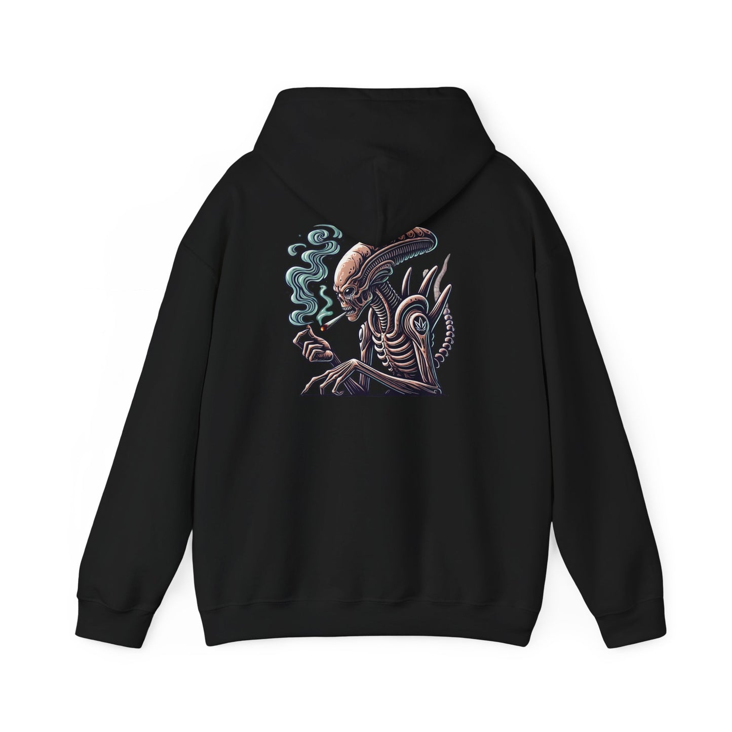 Alien Smoking Graphic Hoodie — Sci‑Fi Xenomorph Streetwear Pullover