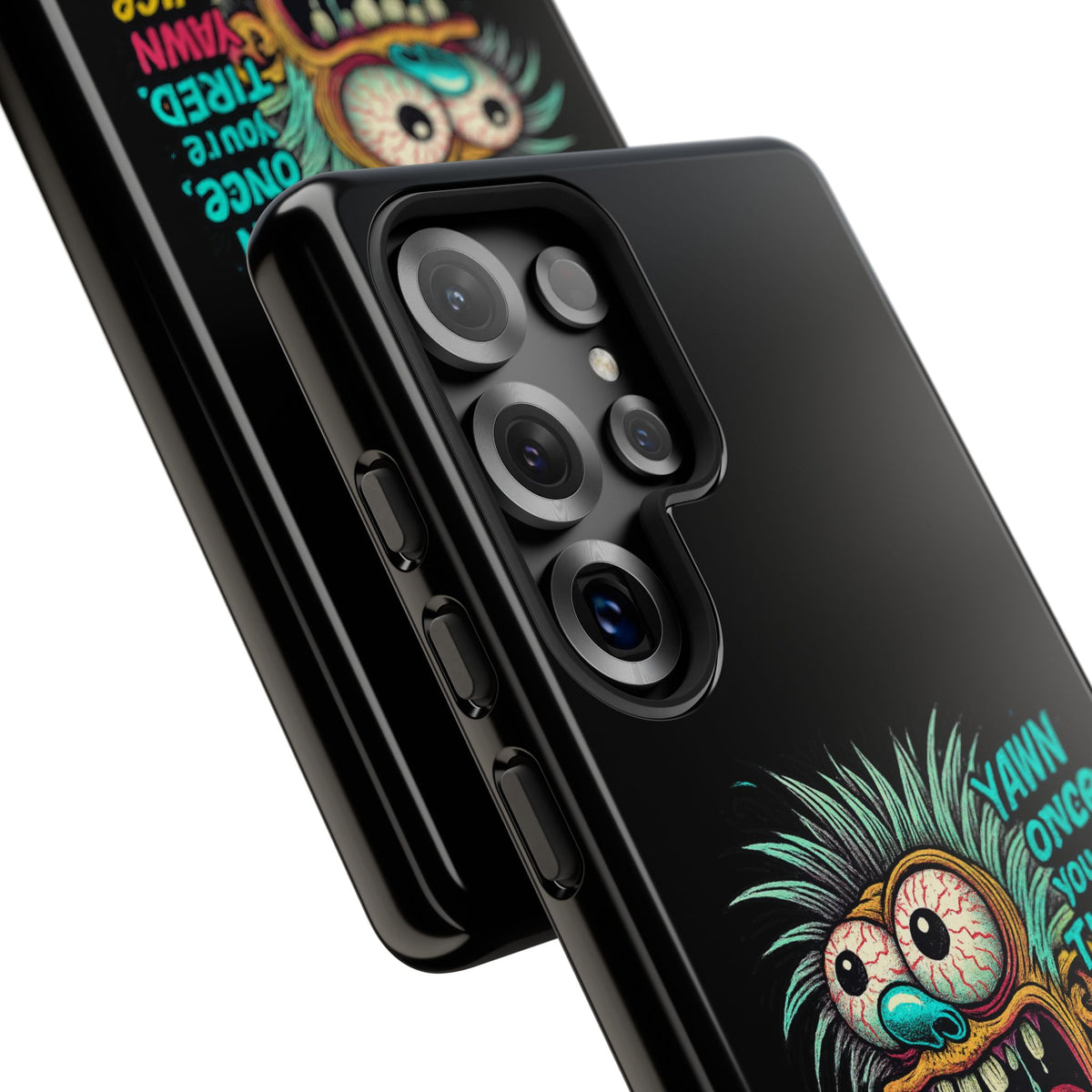 Phone Case — 'Yawn Once You're Tired, Yawn Twice You're Probably Expired' Retro Monster Graphic