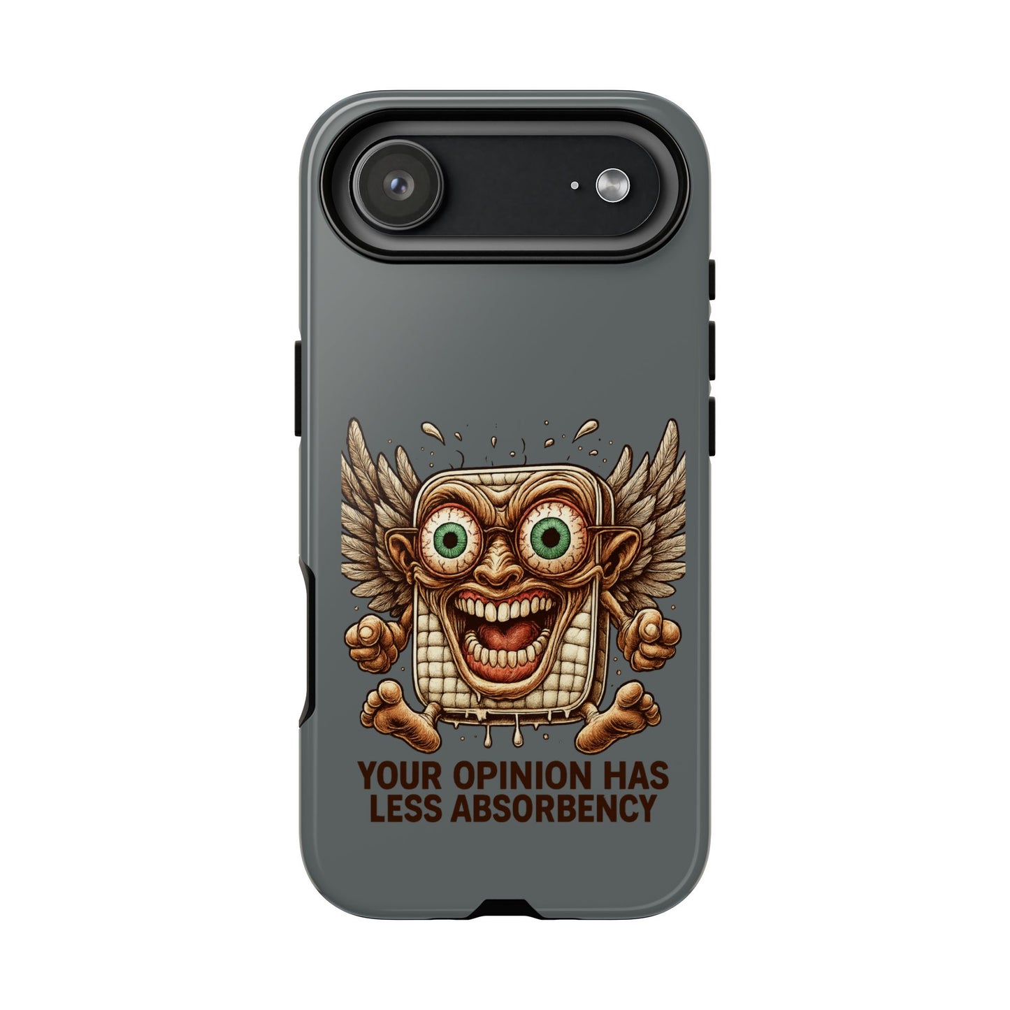 Phone Case — Funny Vintage Winged Toaster Design (“Your Opinion Has Less Absorbency”)