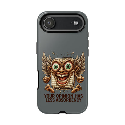 Phone Case — Funny Vintage Winged Toaster Design (“Your Opinion Has Less Absorbency”)
