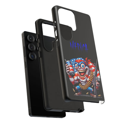 Phone Case — Patriotic 'Merica Clown with Flag, Beer & Rifle