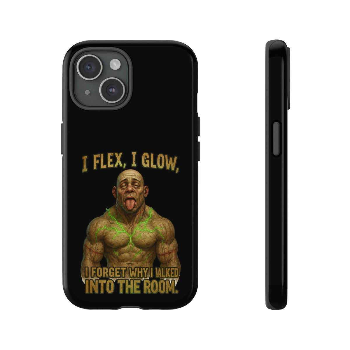 Phone Case — I Flex, I Glow Funny Muscular Guy Phone Cover