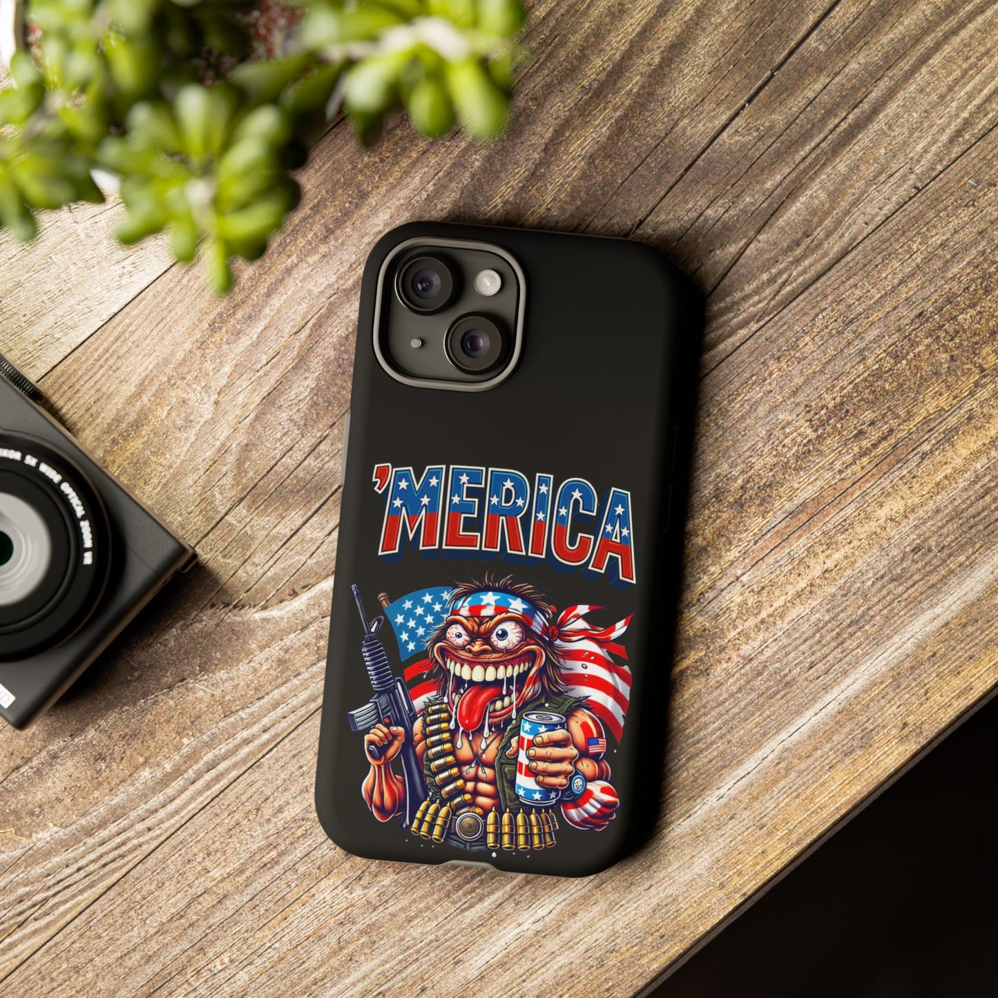'MERICA Patriotic Phone Case — American Flag Madman Design