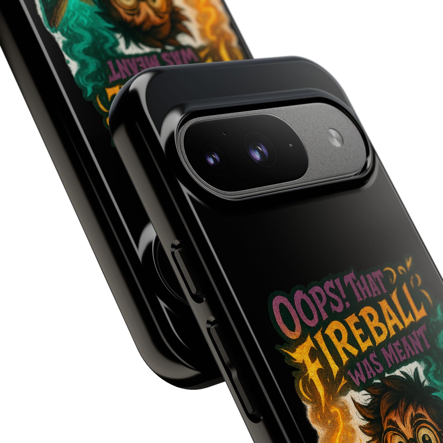 Phone Case — "Oops! That Fireball Was Meant to Be a Friendship Spell" Cute Fantasy Wizard Design
