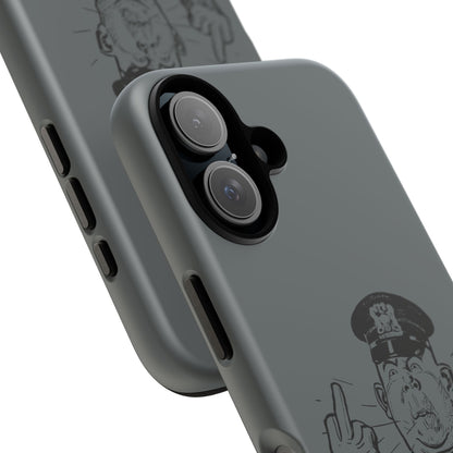 Vintage Cop Middle Finger Phone Case — Edgy Retro iPhone Protective Cover