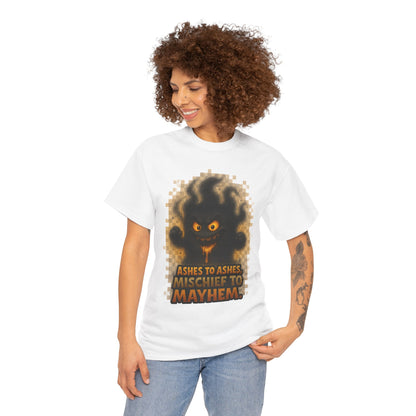 Ashes to Ashes Mischief to Mayhem T-Shirt | Halloween spooky design
