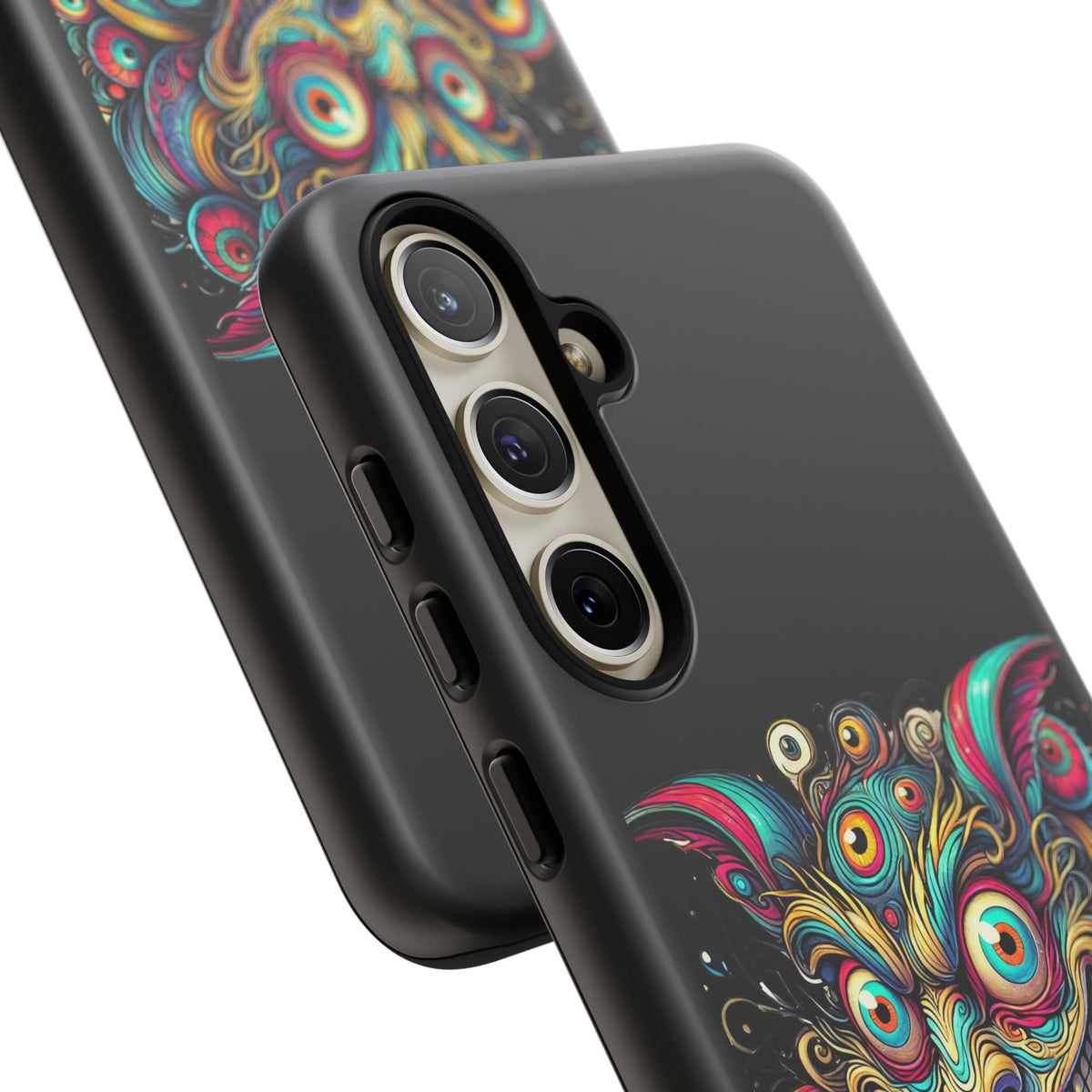 Psychedelic Mischief Phone Case — Colorful Grinning Monster Design