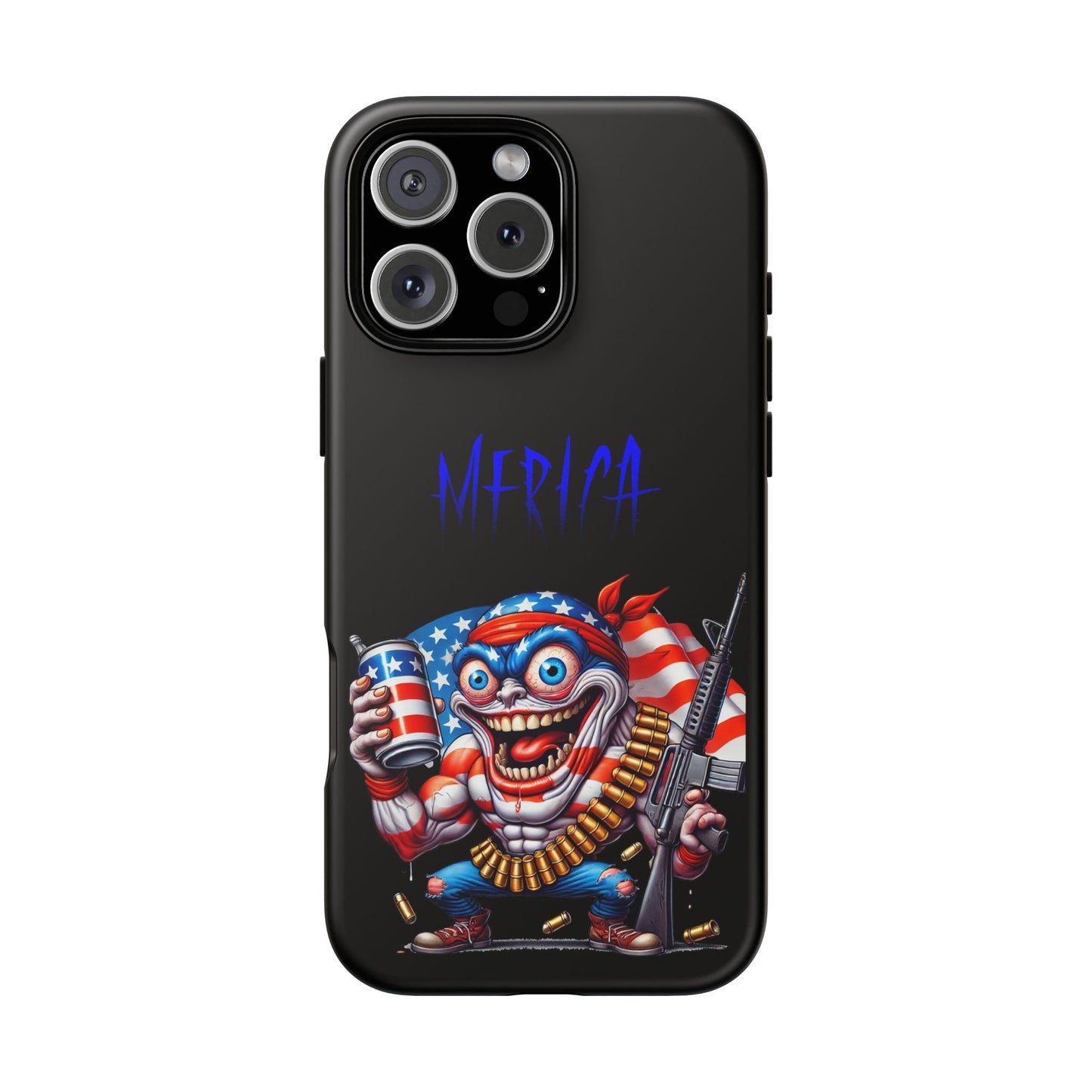Phone Case — Patriotic 'Merica Clown with Flag, Beer & Rifle