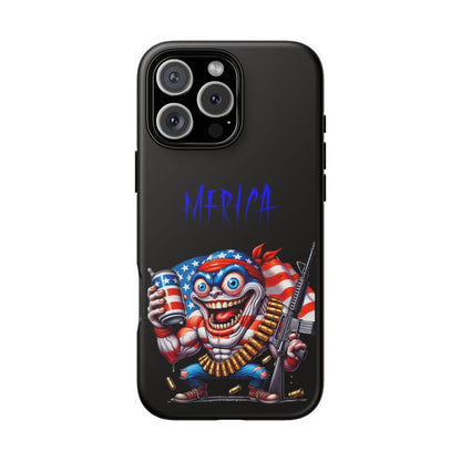 Phone Case — Patriotic 'Merica Clown with Flag, Beer & Rifle