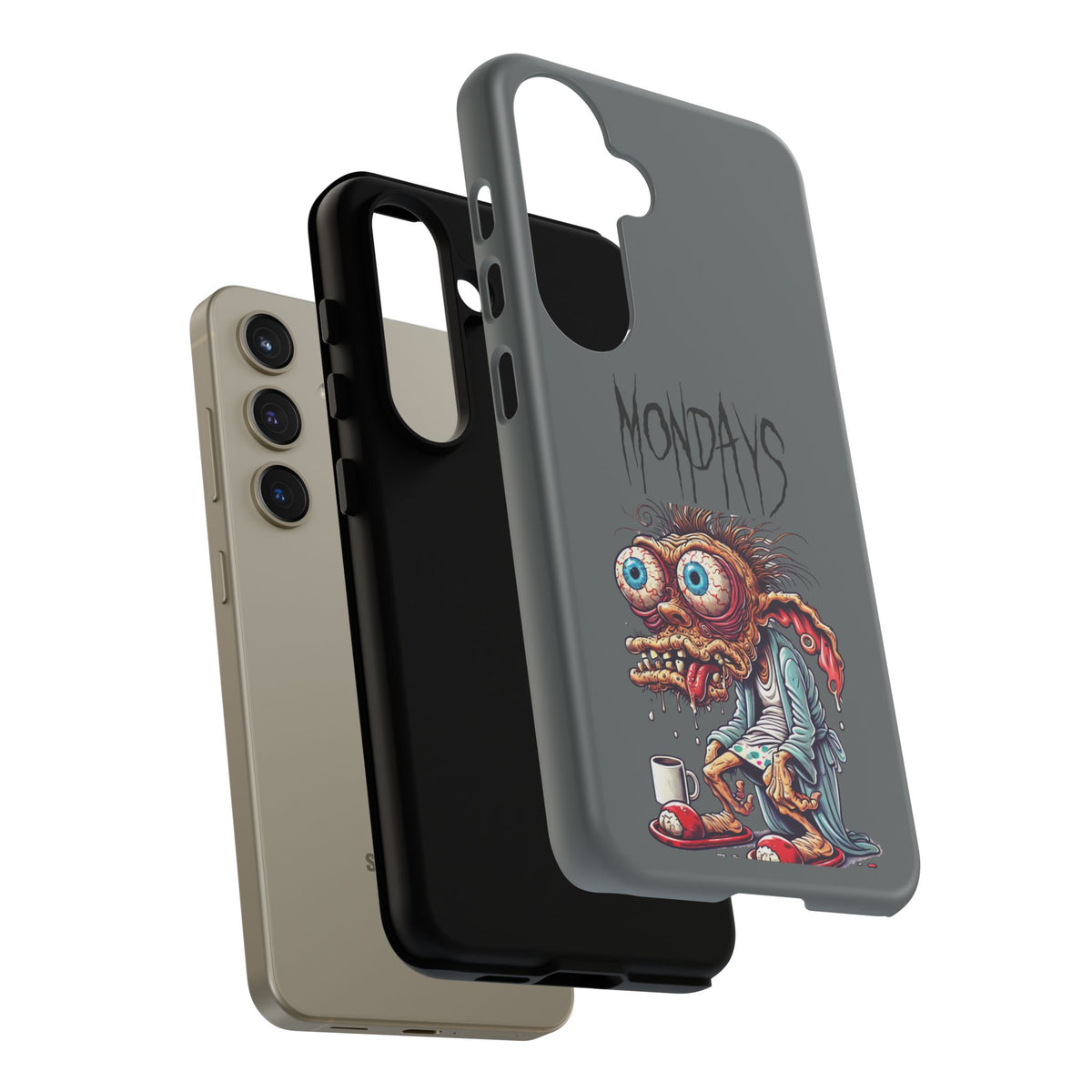 Mondays Zombie Character Phone Case – Funny Groggy Coffee Phone Cover