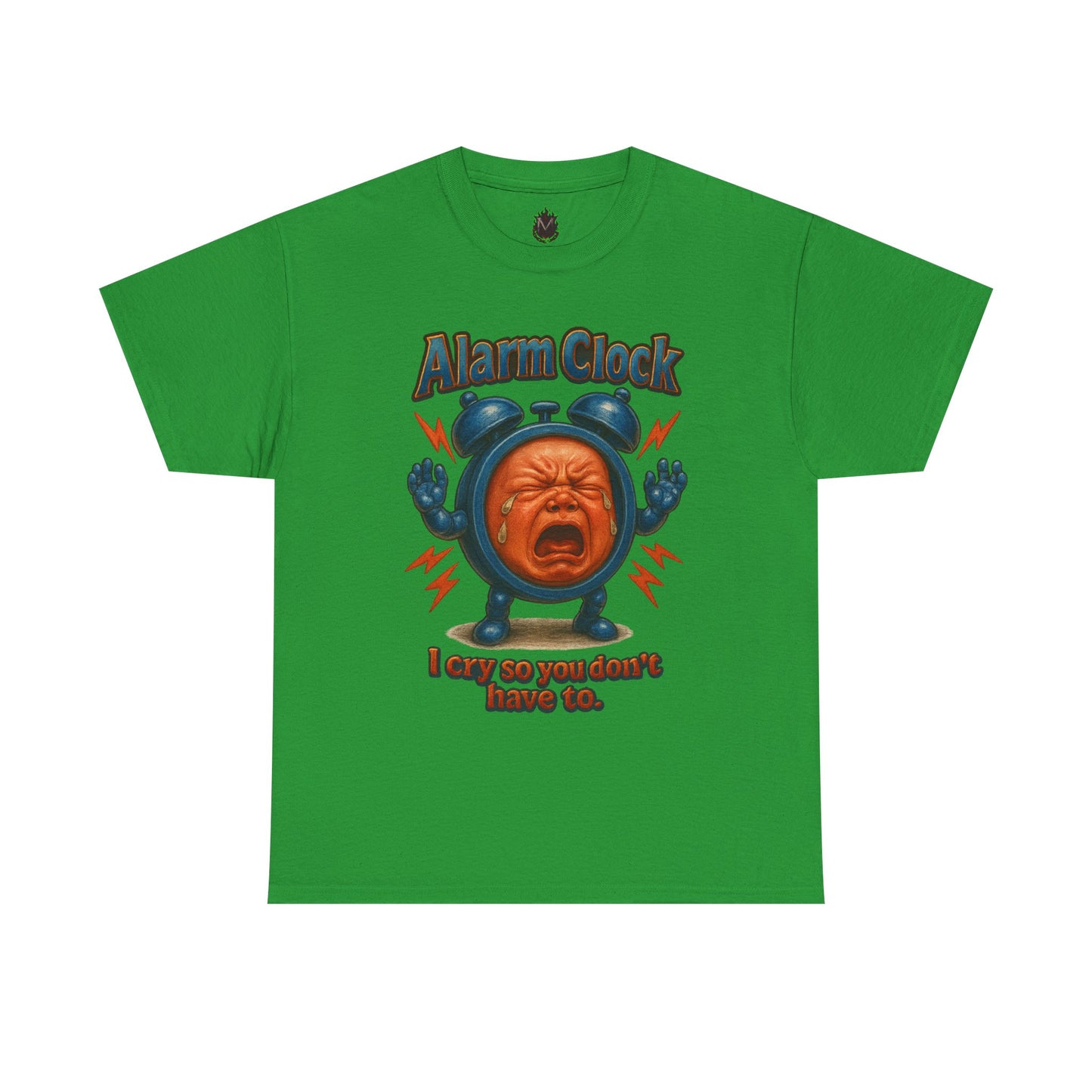 Alarm Clock Crying Baby Tee | Retro Cartoon Alarm Graphic
