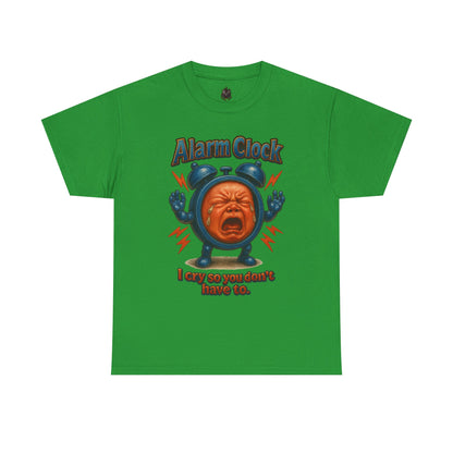Alarm Clock Crying Baby Tee | Retro Cartoon Alarm Graphic