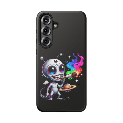 Alien Smoking Rainbow Galaxy Phone Case — Cute Cosmic Art Tough Case
