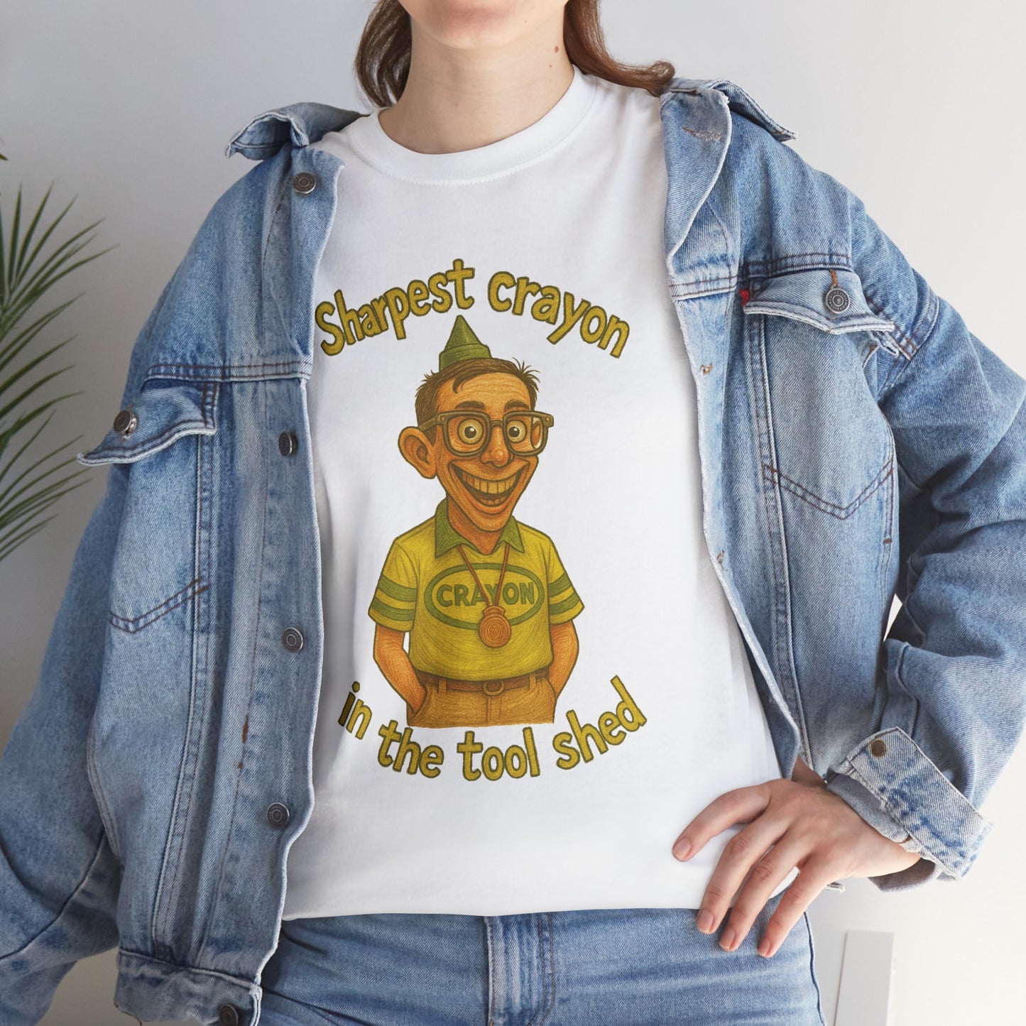Sharpest Crayon in the Tool Shed T-Shirt | Funny Retro Character Tee