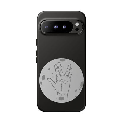 Spock Live Long Phone Case — Vulcan Salute Moon Graphic