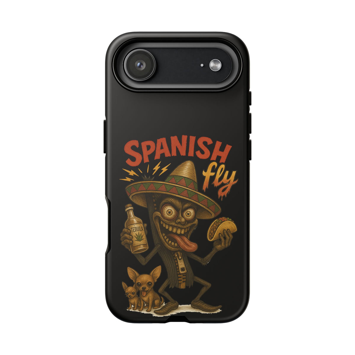 Spanish Fly Tough Phone Case — Retro Skull Sombrero Design