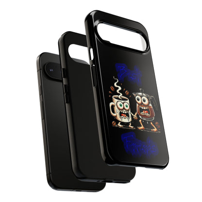 Coffee & Tea Fight Phone Case — Funny Kawaii Beverage Cartoon Tough Cases