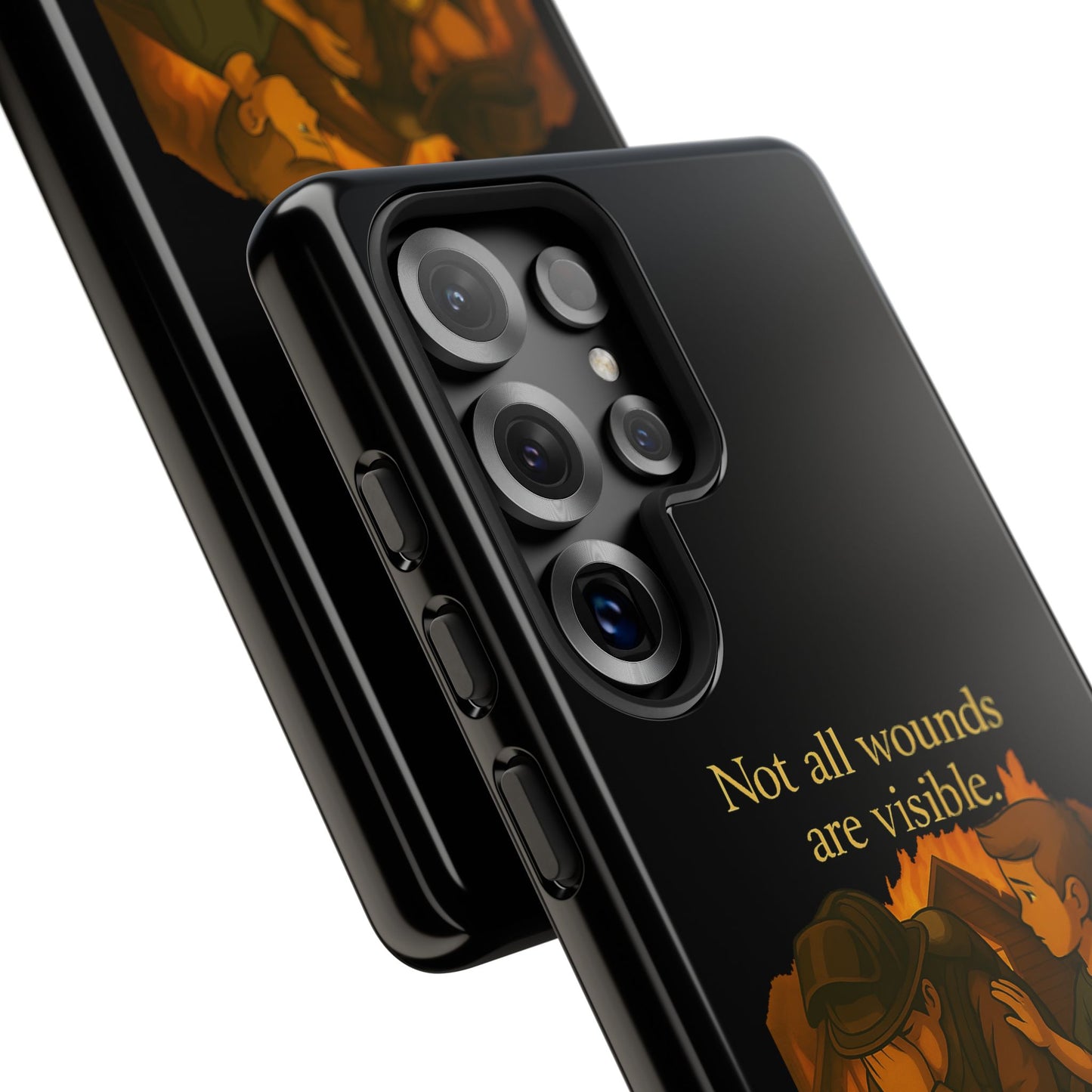 Phone Case — “Not All Wounds Are Visible” Firefighter PTSD Support Design