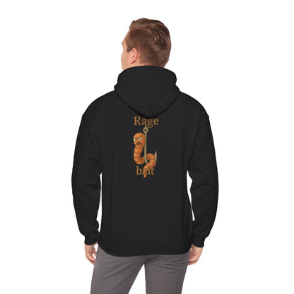 Rage Bait Hoodie — Funny Worm Graphic Hooded Sweatshirt