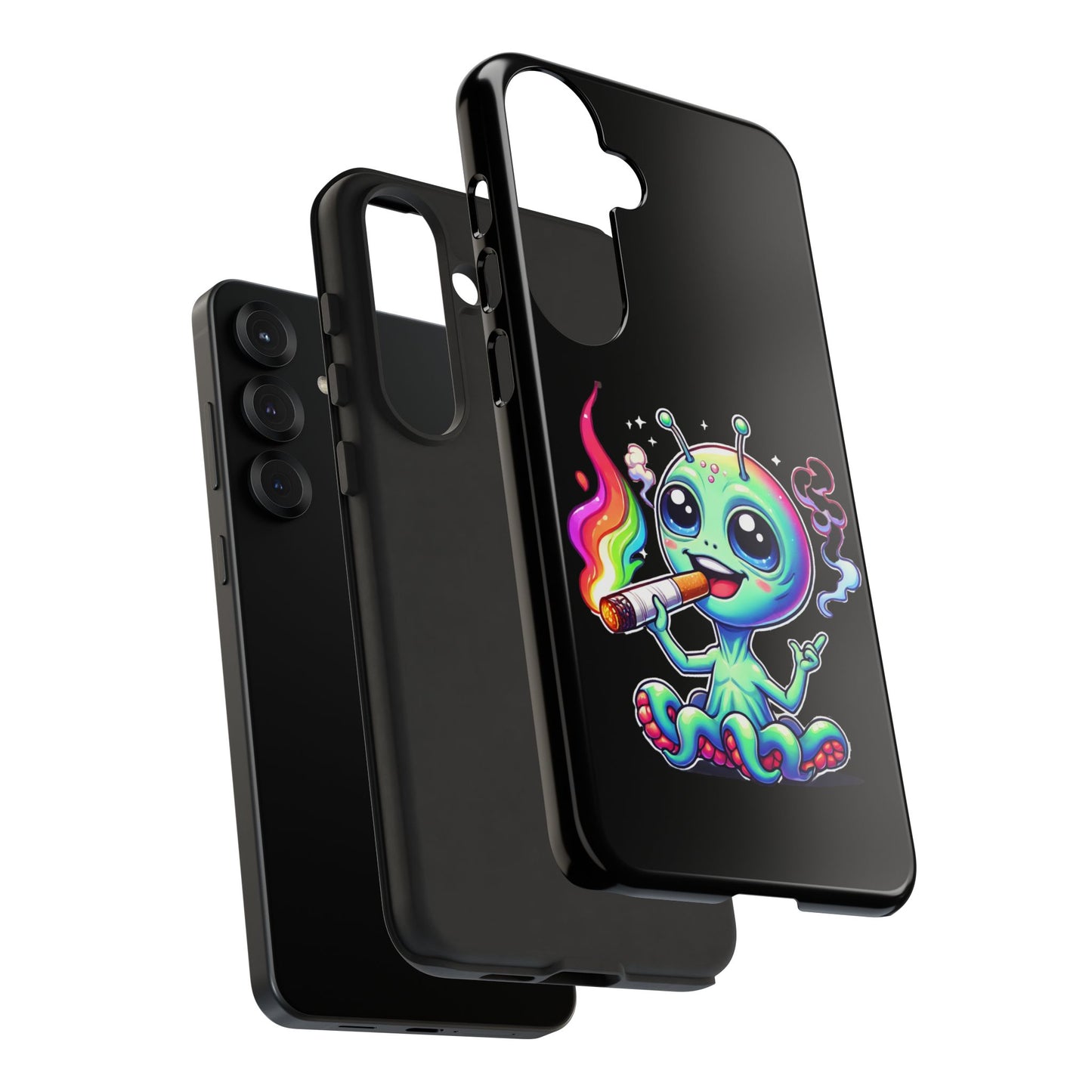 Alien Smoking Rainbow Joint Phone Case — Cute Psychedelic Cannabis iPhone Cover